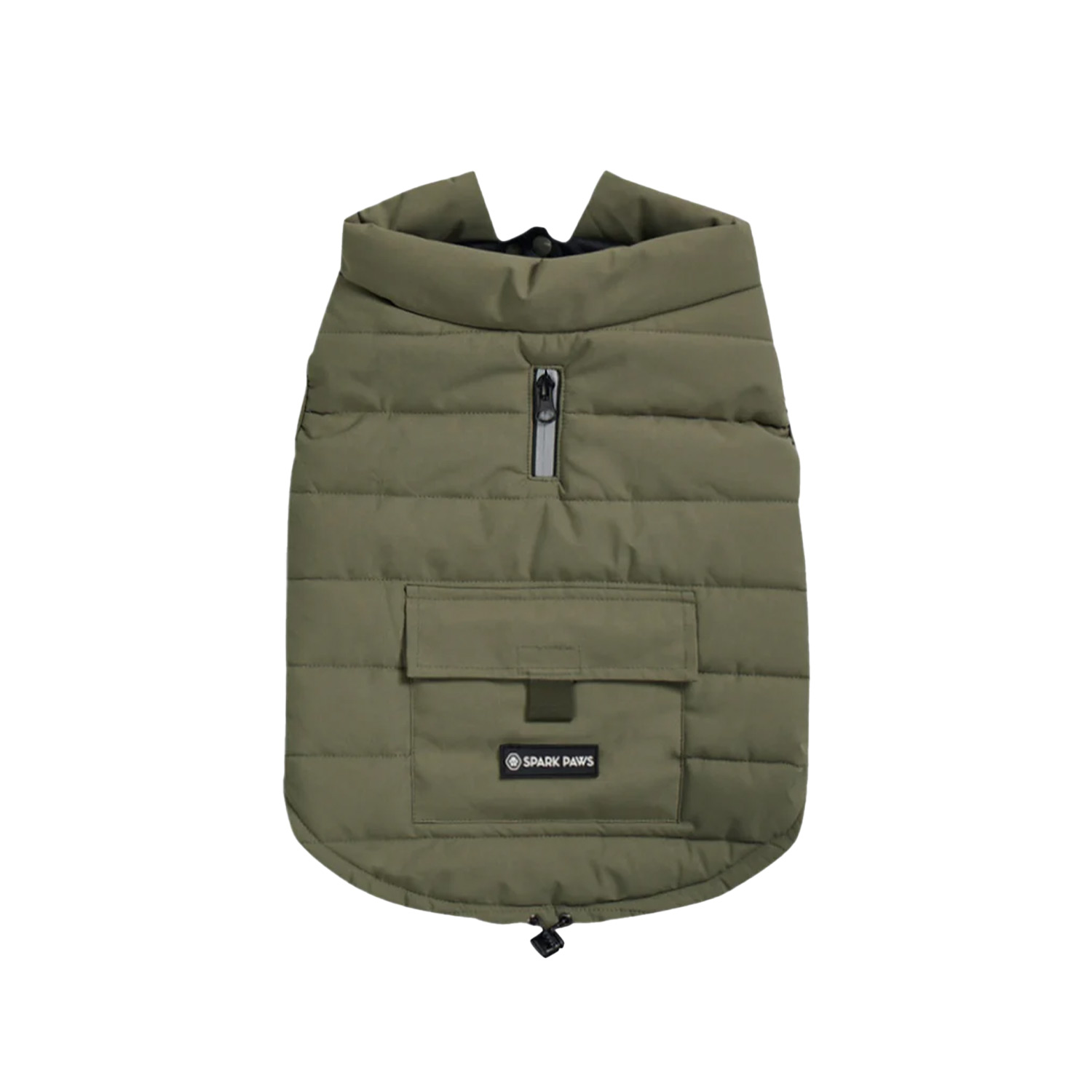 Spark Paws WarmShield Water-Resistant Jacket - Olive Back