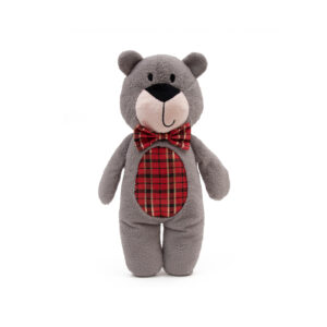 Great&Small Classic Christmas Bear with Tartan Bow Tie Dog Toy
