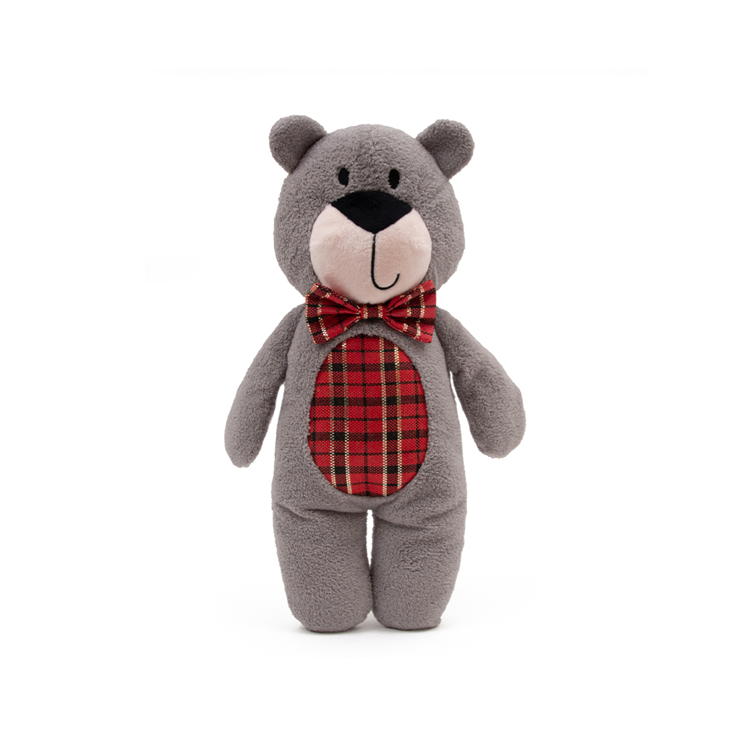 Great&Small Classic Christmas Bear with Tartan Bow Tie Dog Toy