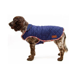 Great&Small Country Quilted Plaid Navy Dog Coat