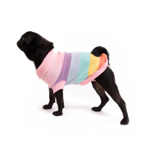 Great&Small Penrose Knitted Pastel Rainbow Dog Jumper