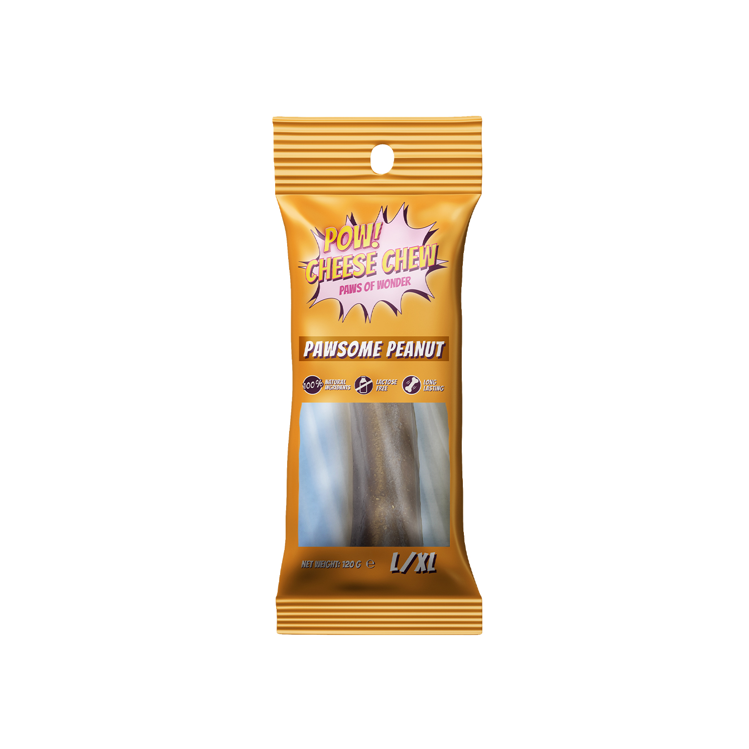 Pow Peanut Butter Dog Cheese Chew LXL