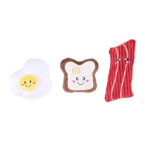 ZippyPaws Miniz 3-Pack Breakfast Foods Dog Toys
