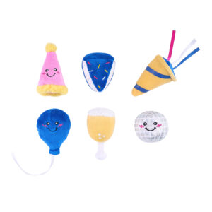 ZippyPaws Miniz 6-Pack Party Birthday Dog Toys