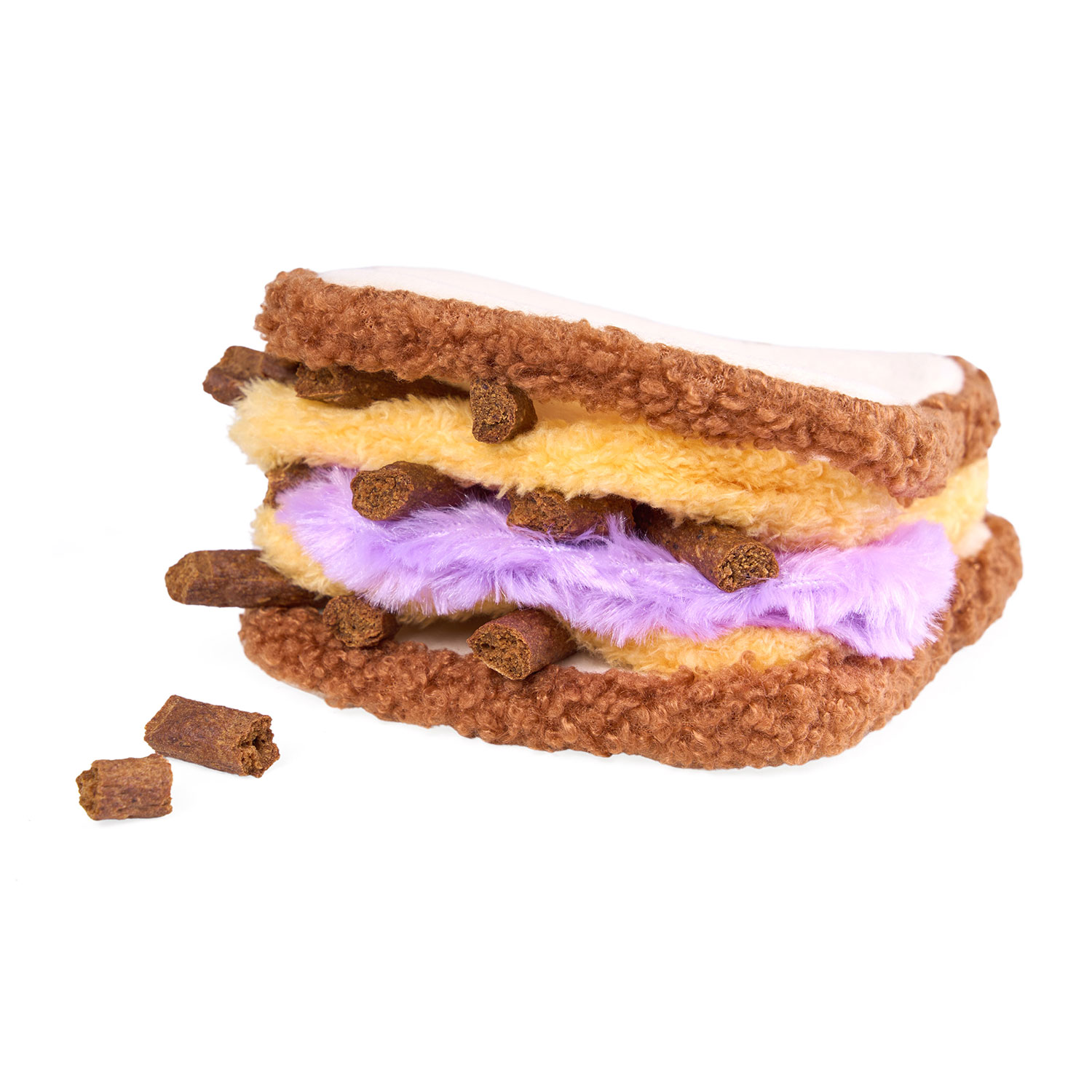 ZippyPaws Snufflerz PB&J Sandwich Interactive Dog Toy with treats